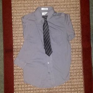 Boys Long Sleeve Dress Shirt with a clip on tie